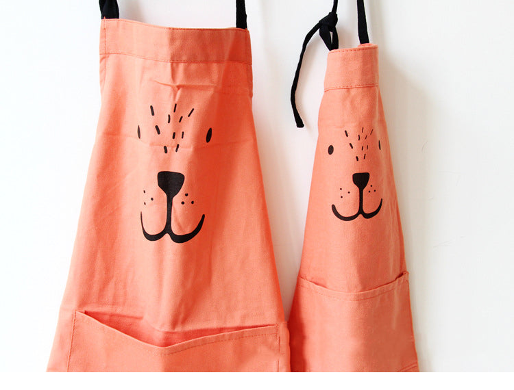 Bear parent and child apron set