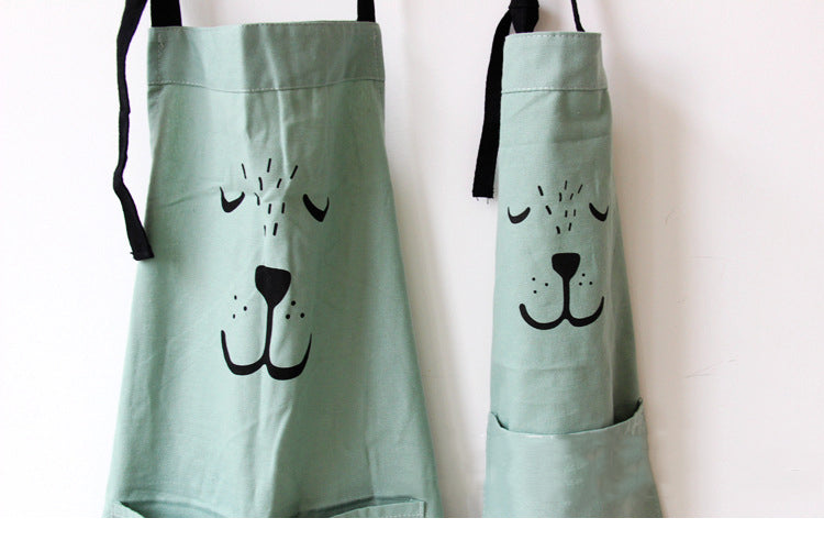 Bear parent and child apron set