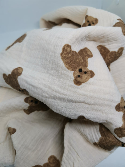 Bear muslin swaddle